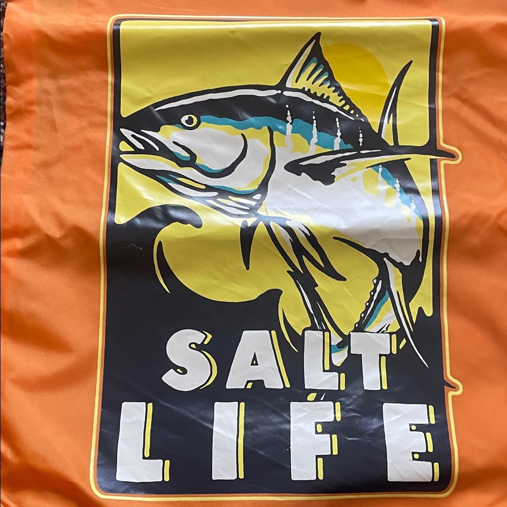 Salt Life Vibrant Orange Drawstring Backpack - Picture 3 of 7